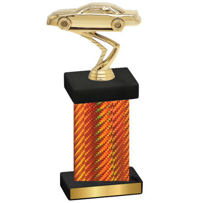 Single Orange Carbon Fiber Cars Trophy