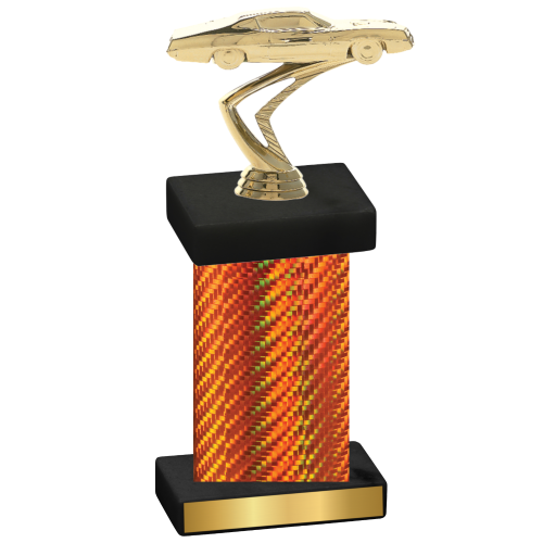 Single Orange Carbon Fiber Cars Trophy