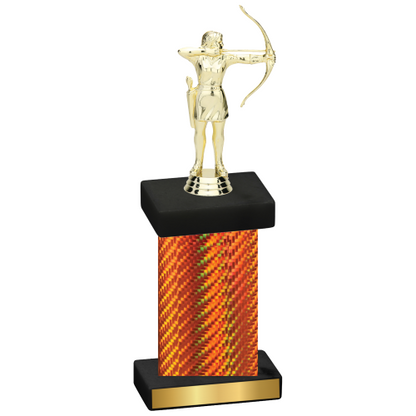 Single Orange Carbon Fiber Archery Trophy