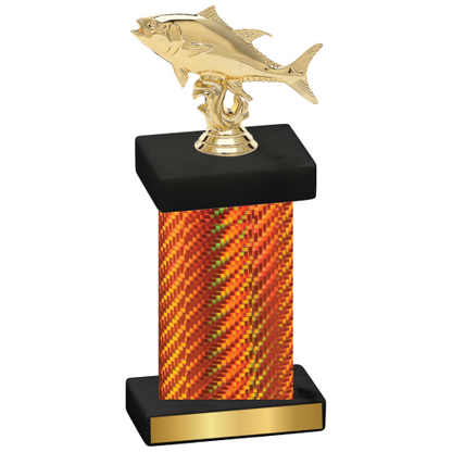 Single Orange Carbon Fiber Fishing Trophy