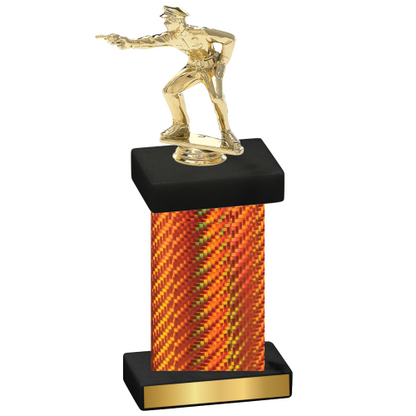 Single Orange Carbon Fiber Shooter Trophy