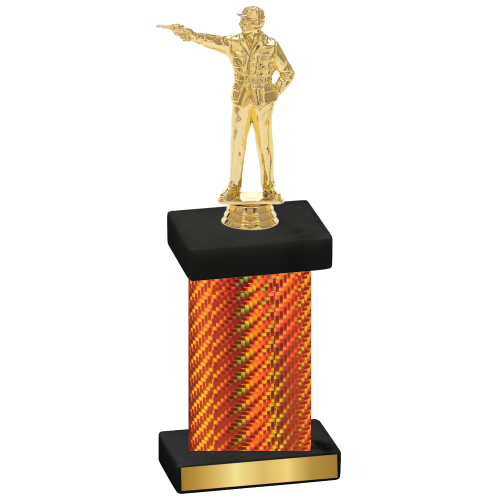 Single Orange Carbon Fiber Shooter Trophy