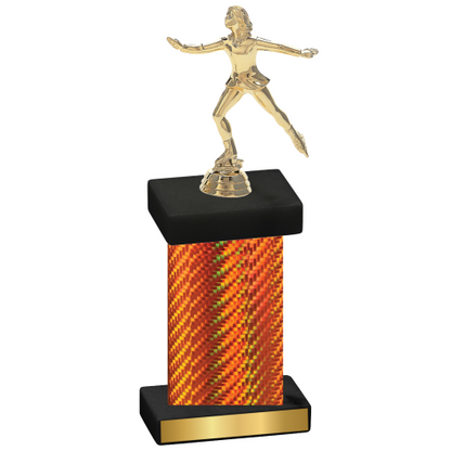 Single Orange Carbon Fiber Skater Trophy