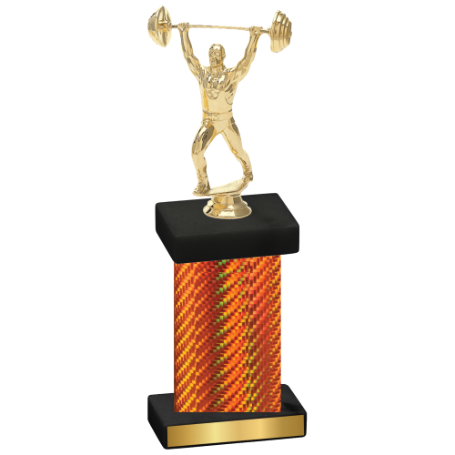 Single Orange Carbon Fiber Weights Trophy