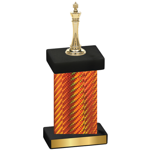 Single Orange Carbon Fiber Chess Trophy