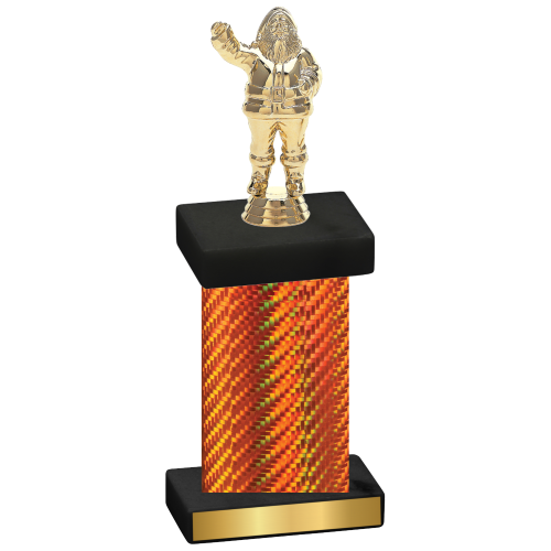 Single Orange Carbon Fiber Holiday Trophy