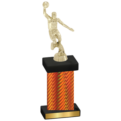 Single Orange Carbon Fiber Basketball Trophy