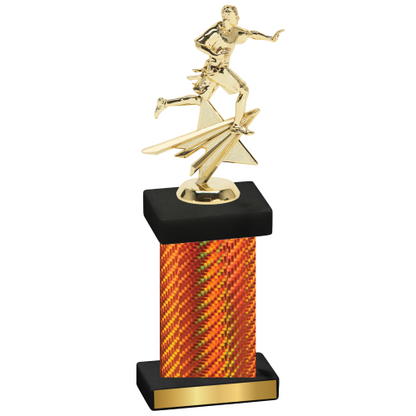 Single Orange Carbon Fiber Flag Football Trophy