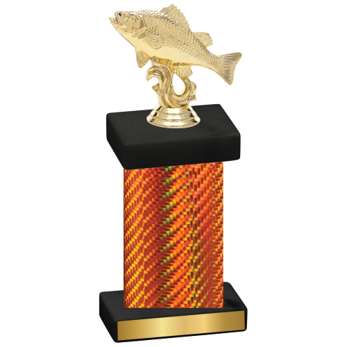 Single Orange Carbon Fiber Fishing Trophy