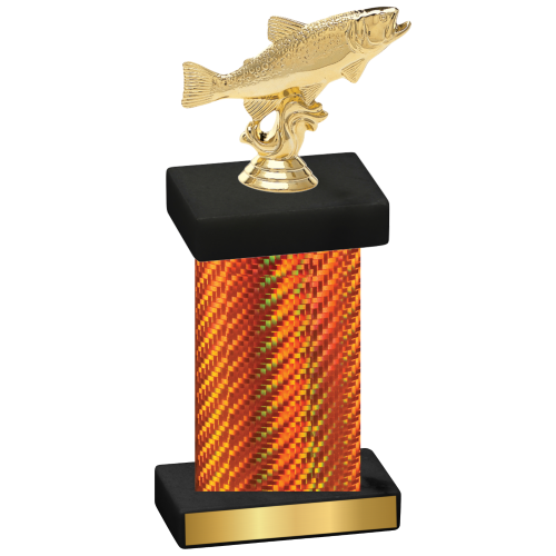 Single Orange Carbon Fiber Fishing Trophy