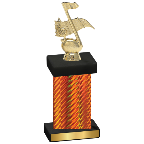 Single Orange Carbon Fiber Music Trophy