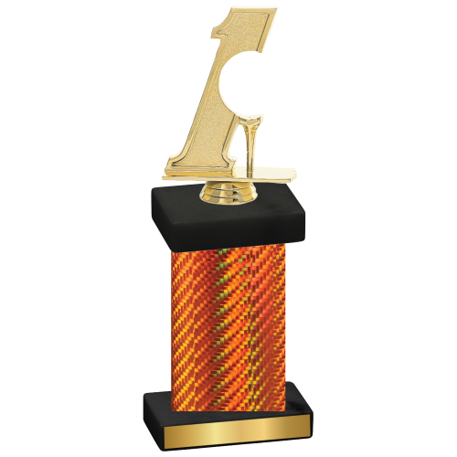 Single Orange Carbon Fiber Golf Trophy