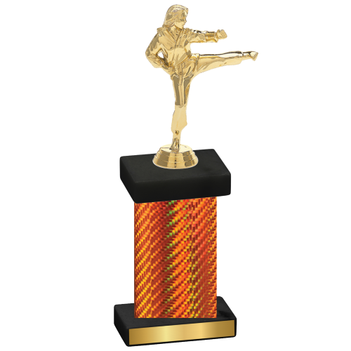 Single Orange Carbon Fiber Karate Trophy