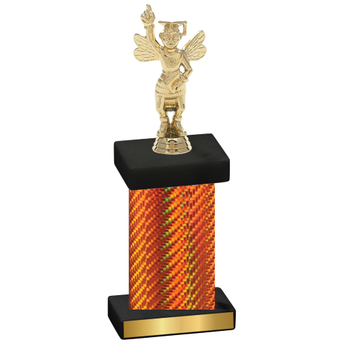 Single Orange Carbon Fiber Academics Trophy