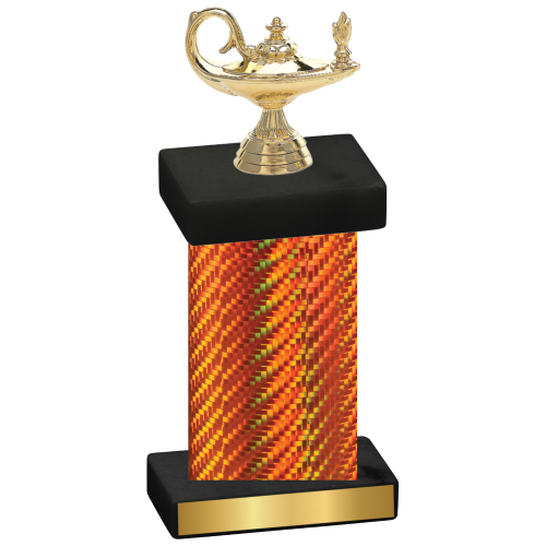 Single Orange Carbon Fiber Academics Trophy