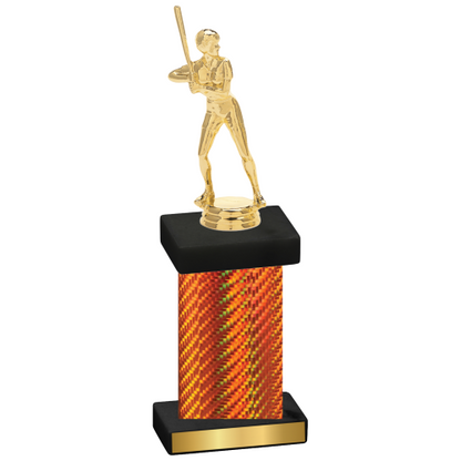 Single Orange Carbon Fiber Softball Trophy