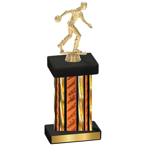 Single Orange Glacier Bowling Trophy