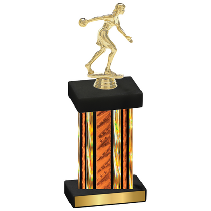 Single Orange Glacier Bowling Trophy