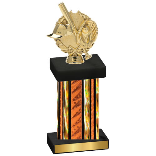 Single Orange Glacier Baseball Trophy