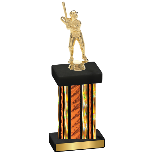 Single Orange Glacier Baseball Trophy