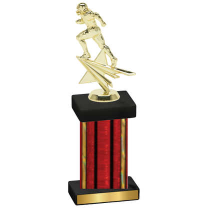 Single Red Glacier Football Trophy