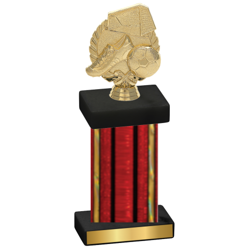 Single Red Glacier Soccer Trophy