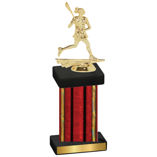 Single Red Glacier Lacrosse Trophy