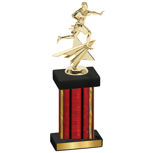 Single Red Glacier Flag Football Trophy