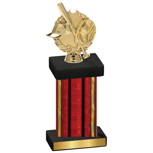 Single Red Glacier Baseball Trophy