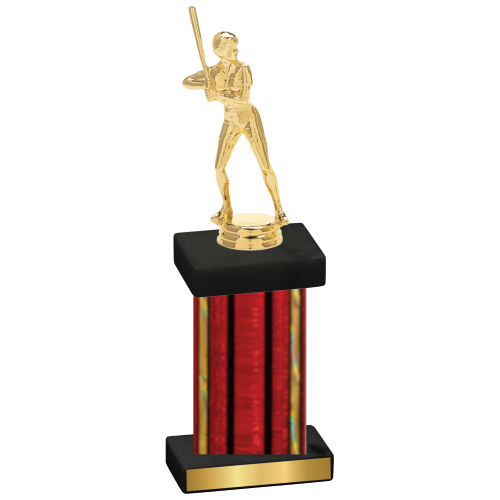 Single Red Glacier Softball Trophy