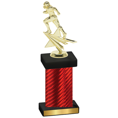 Single Red Carbon Fiber Football Trophy