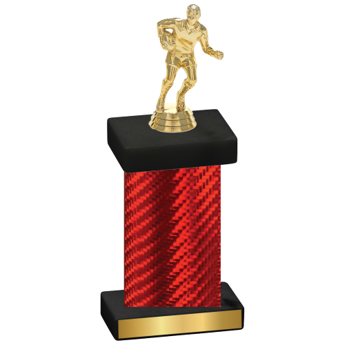 Single Red Carbon Fiber Rugby Trophy