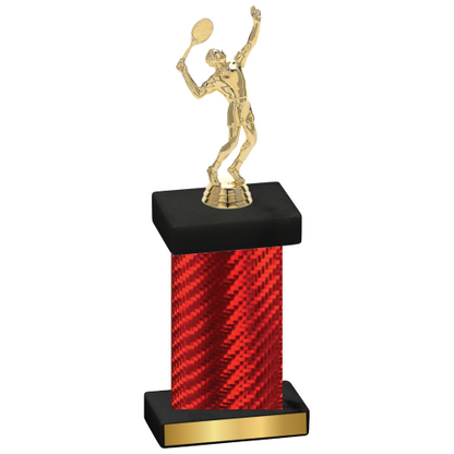 Single Red Carbon Fiber Tennis Trophy