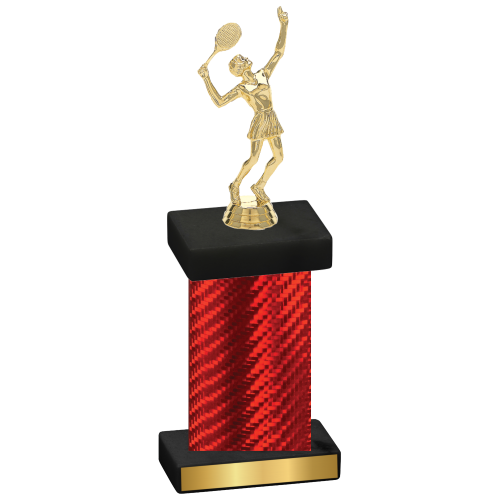 Single Red Carbon Fiber Tennis Trophy