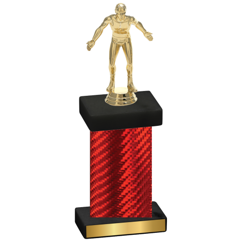 Single Red Carbon Fiber Wrestling Trophy