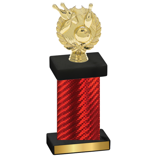 Single Red Carbon Fiber Bowling Trophy