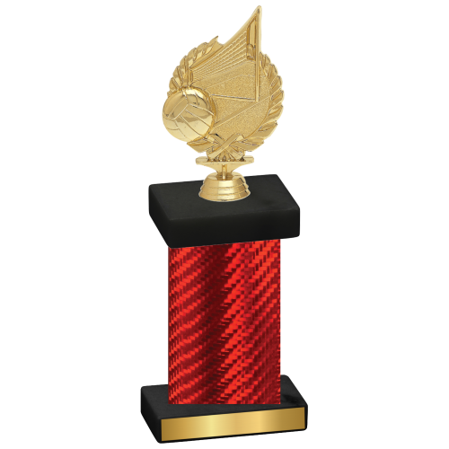 Single Red Carbon Fiber Volleyball Trophy