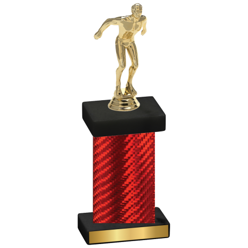 Single Red Carbon Fiber Swimming Trophy