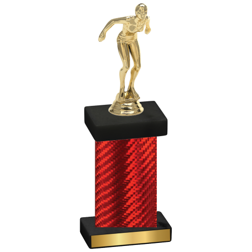 Single Red Carbon Fiber Tennis Trophy