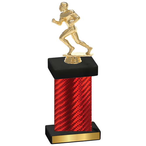 Single Red Carbon Fiber Football Trophy