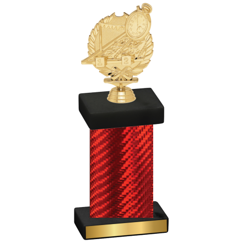 Single Red Carbon Fiber Swimming Trophy