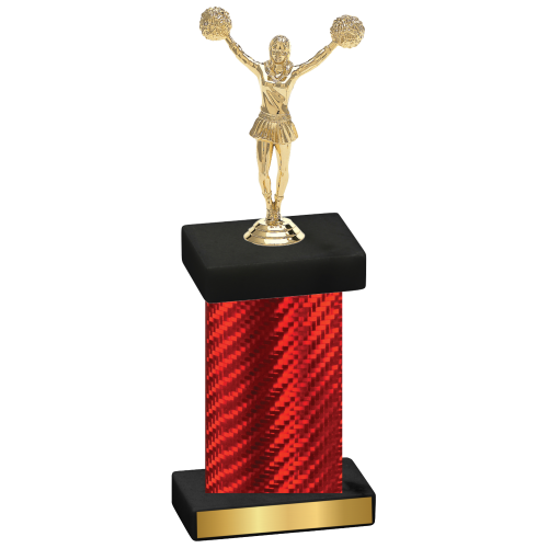 Single Red Carbon Fiber Cheerleading Trophy