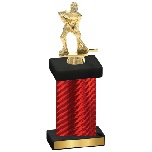 Single Red Carbon Fiber Hockey Trophy