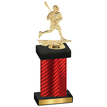 Single Red Carbon Fiber Lacrosse Trophy