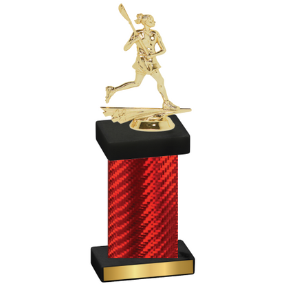 Single Red Carbon Fiber Lacrosse Trophy