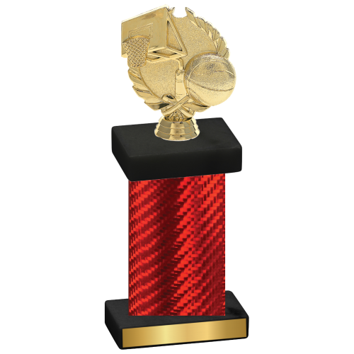 Single Red Carbon Fiber Basketball Trophy