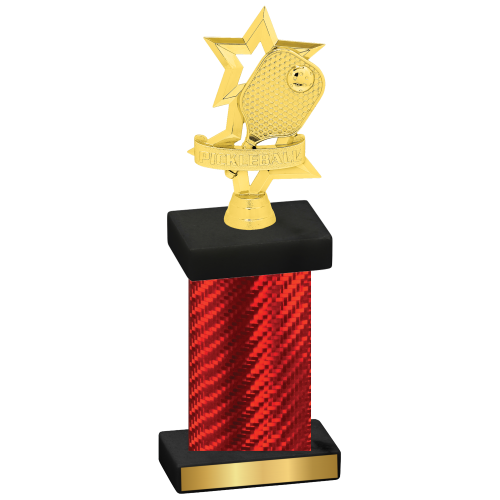 Single Red Carbon Fiber Pickleball Trophy