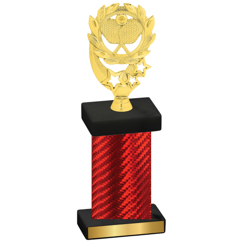 Single Red Carbon Fiber Pickleball Trophy