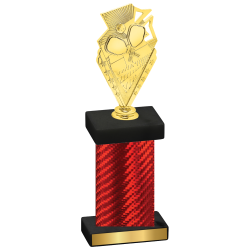 Single Red Carbon Fiber Pickleball Trophy