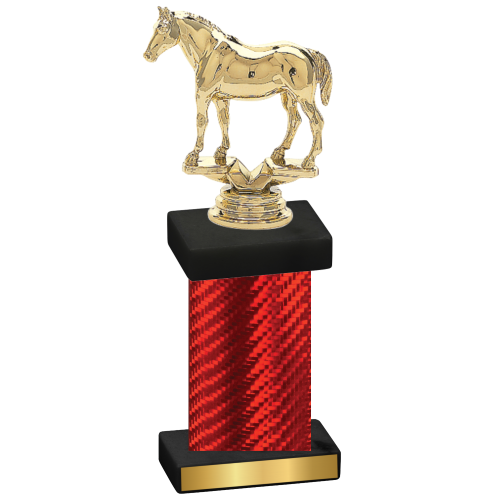 Single Red Carbon Fiber Horses Trophy